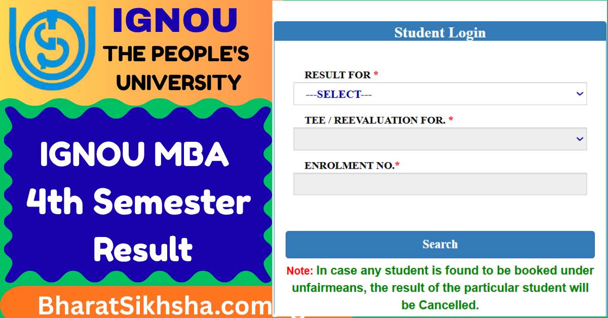 IGNOU MBA 4th Semester Result