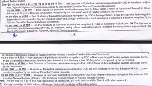Rajasthan PGT  Eligibility Criteria