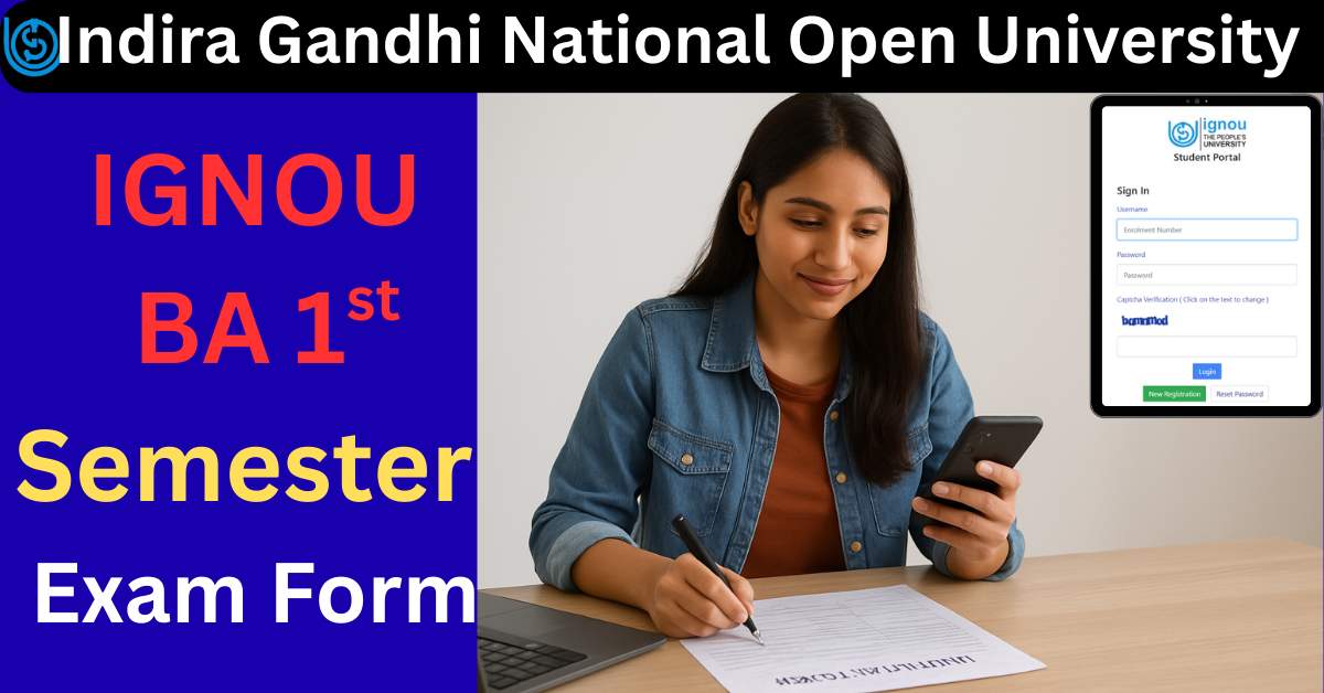 IGNOU BA 1st Semester Exam Form